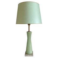 Mid-century modern green Murano glass Table lamp, Barovier & Toso Italy, 1940s