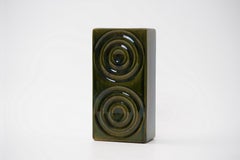 Mid-Century Modern Green Op Art Ceramic Vase by Villeroy & Boch Mettlach
