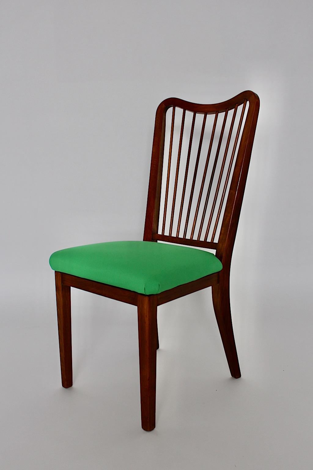 Austrian Mid-Century Modern Green Oswald Haerdtl Office Chair Side Chair Beech, 1950s For Sale