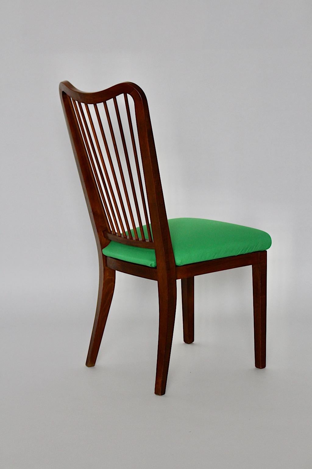 Fabric Mid-Century Modern Green Oswald Haerdtl Office Chair Side Chair Beech, 1950s For Sale