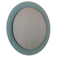 Miroir rond vert moderne du milieu du siècle dernier par Veca, Italie, 1970