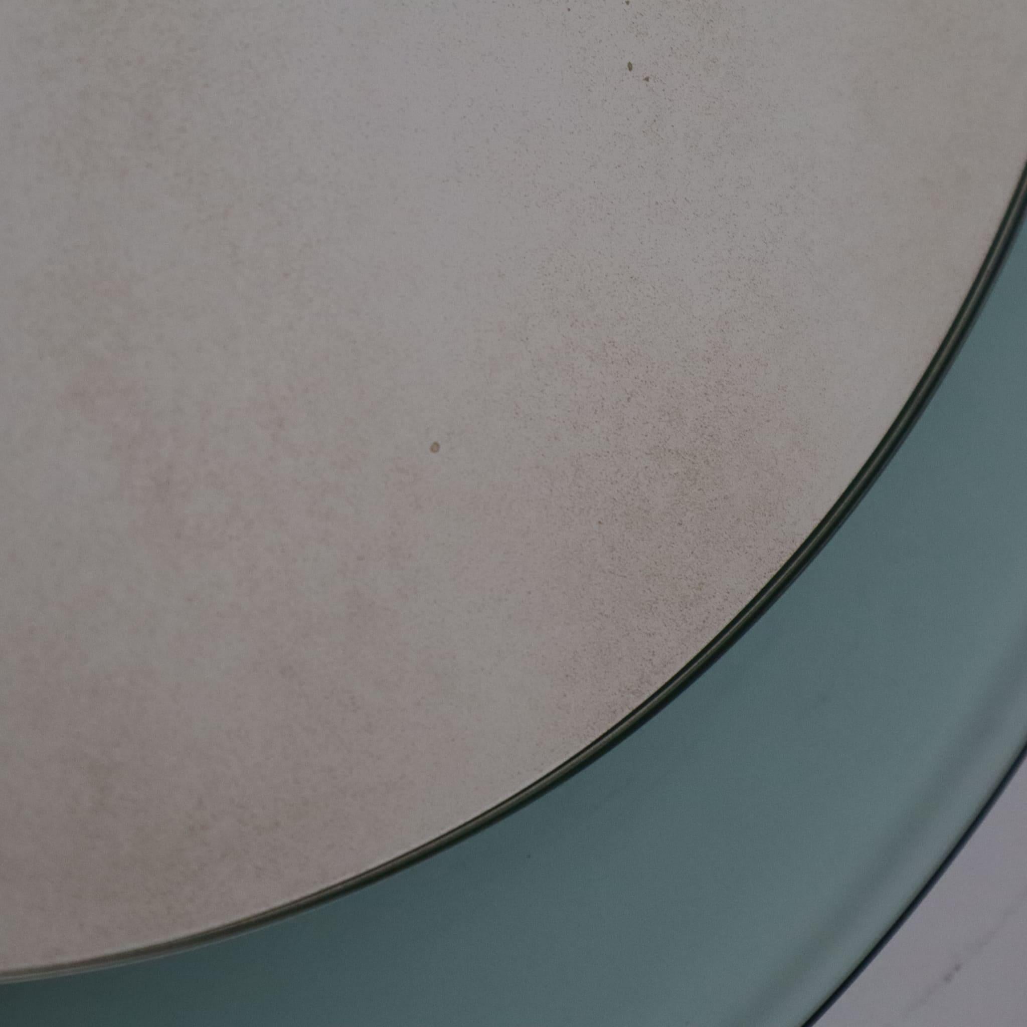 Mid-century modern green round mirror by Veca, Italy, 1970s For Sale 1
