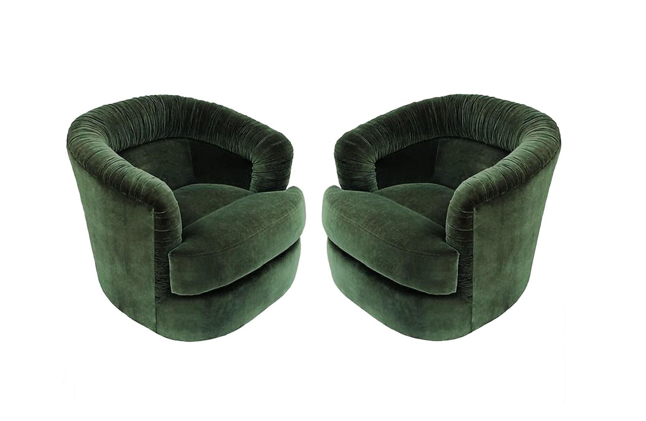 green barrel chairs