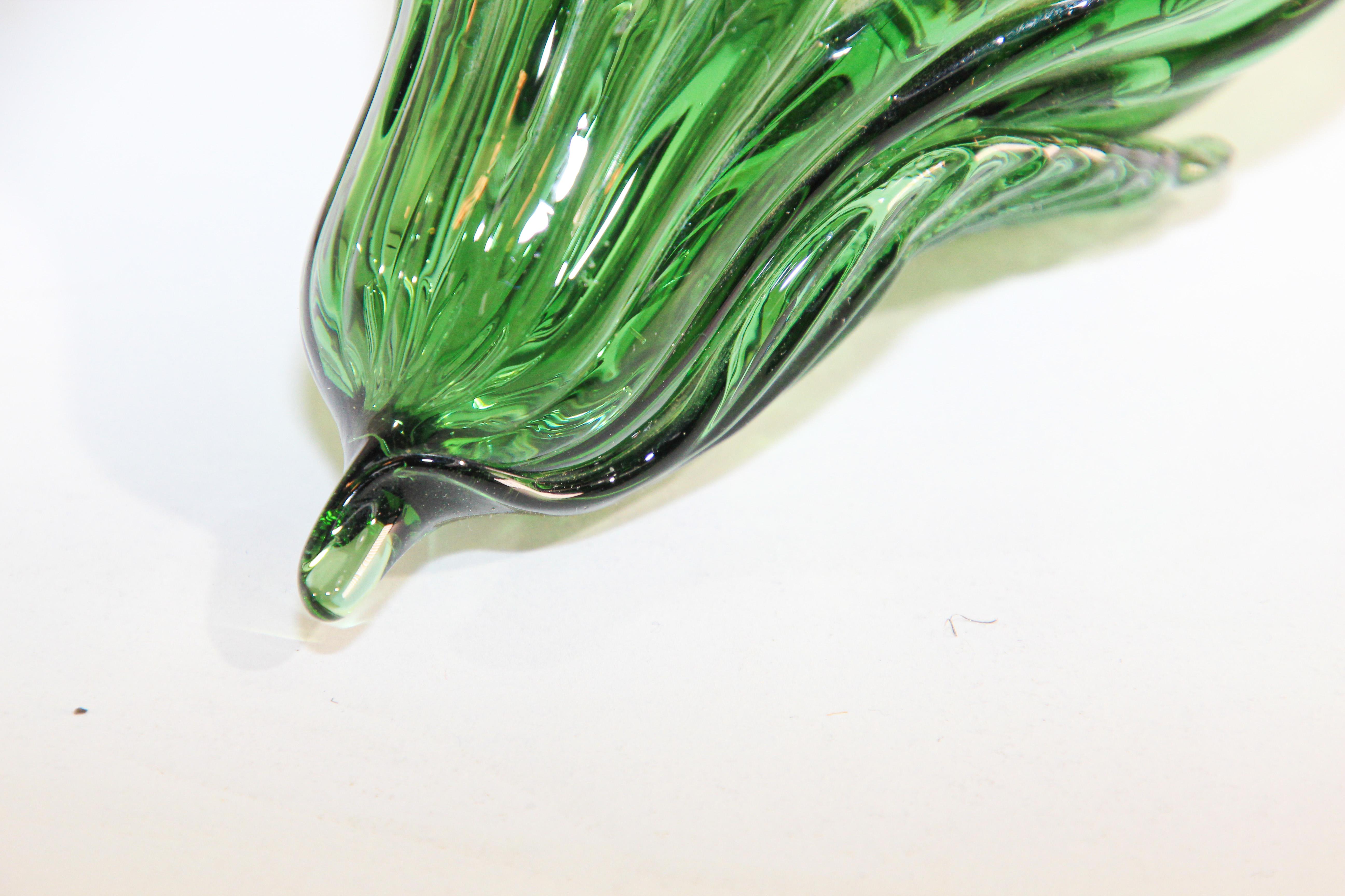 Mid-Century Modern Green Seguso Style Murano Glass Green Pear 3