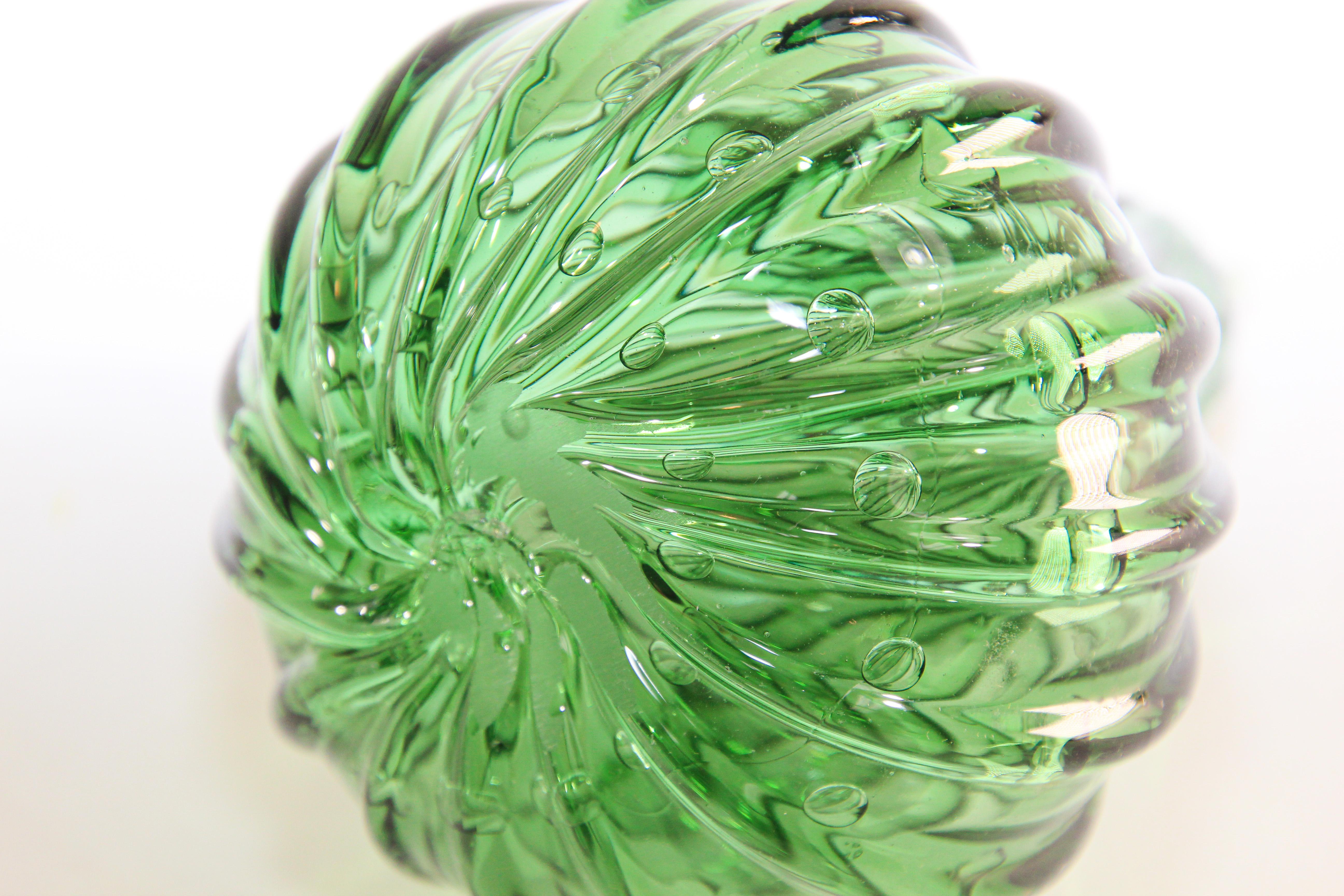 Mid-Century Modern Green Seguso Style Murano Glass Green Pear 1