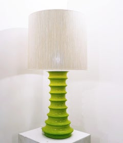 Mid-Century Modern Green Table Lamp, Ceramic, 1970s
