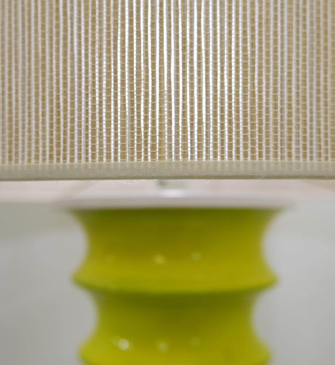 Mid-Century Modern Green Table Lamp, Ceramic, 1970s For Sale 1