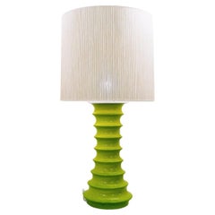 Mid-Century Modern Green Table Lamp, Ceramic, 1970s