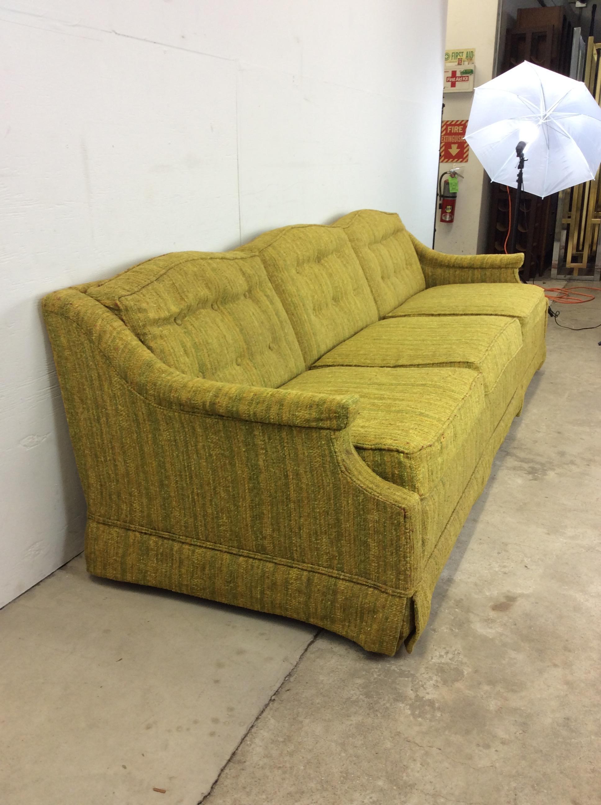 Mid-Century Modern Green Tufted 3 Seater Sofa 3