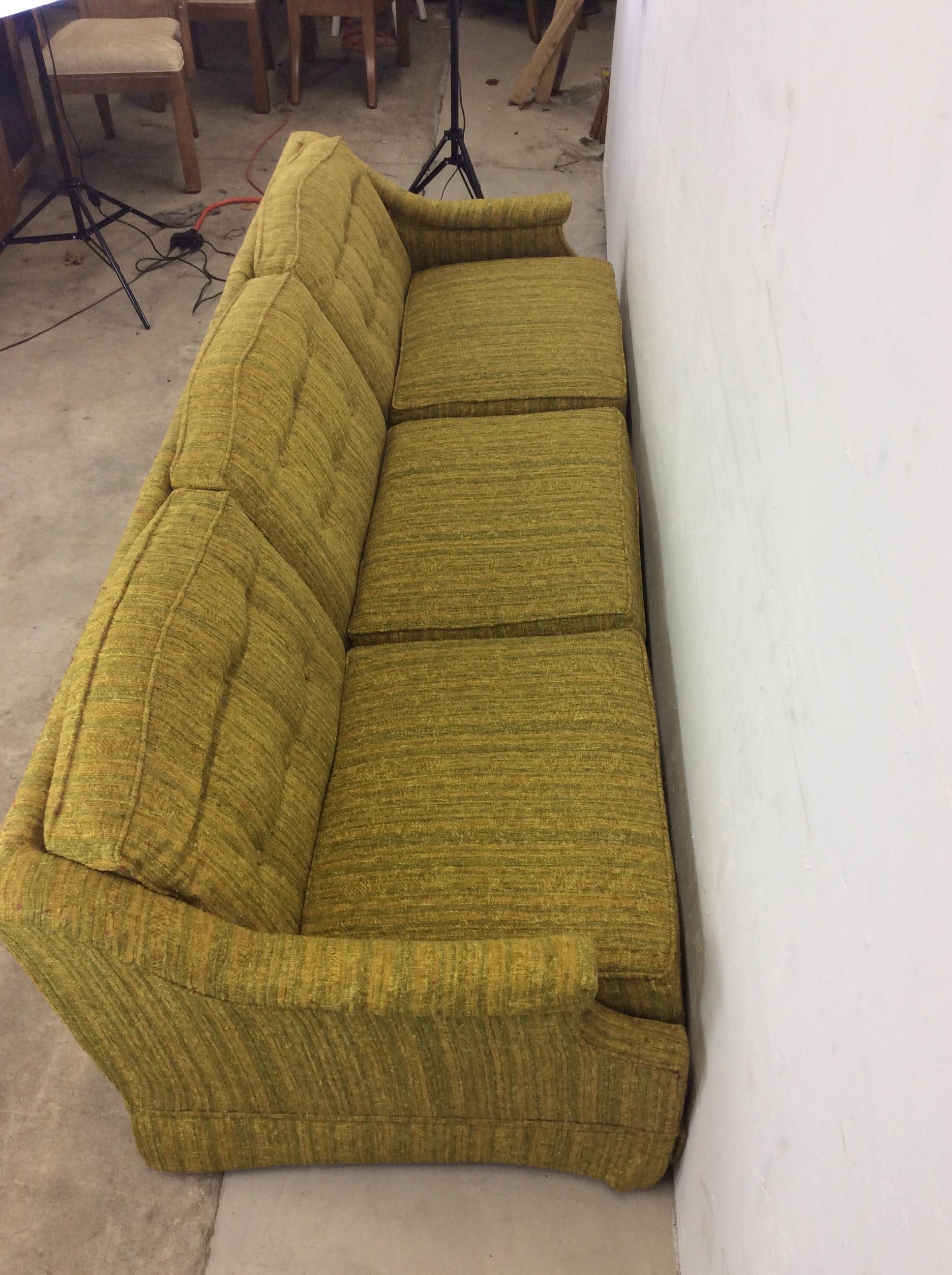 Mid-Century Modern Green Tufted 3 Seater Sofa 6