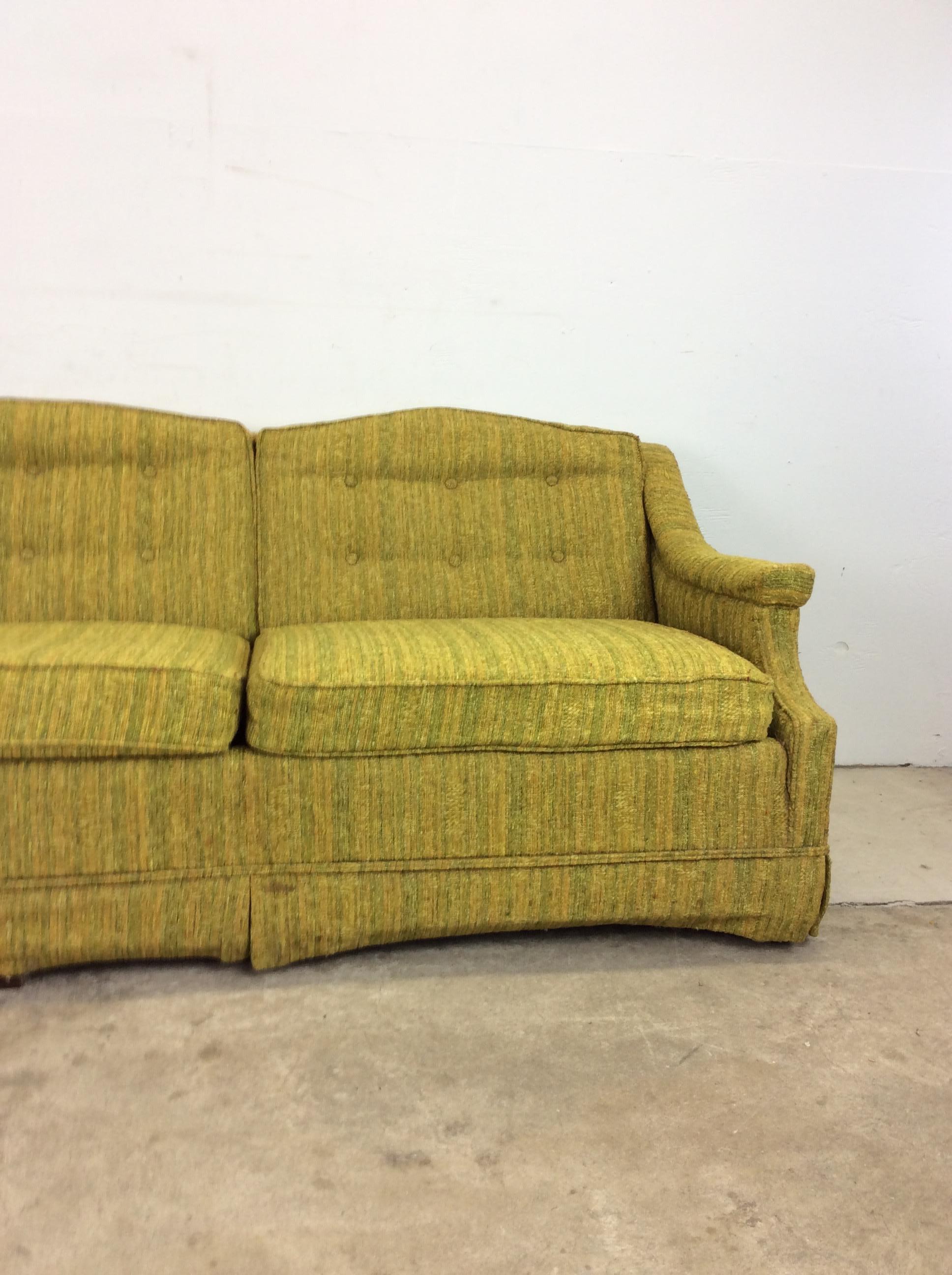 American Mid-Century Modern Green Tufted 3 Seater Sofa