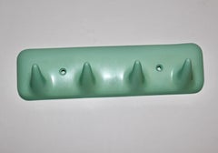 Mid-Century Modern Green Turquoise Plastic Vintage Coat Rack, 1950s, Italy