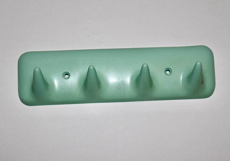 Turquoise Coat Rack Mid-Century Modern Green Turquoise Plastic Vintage Coat Rack, 1950s ...