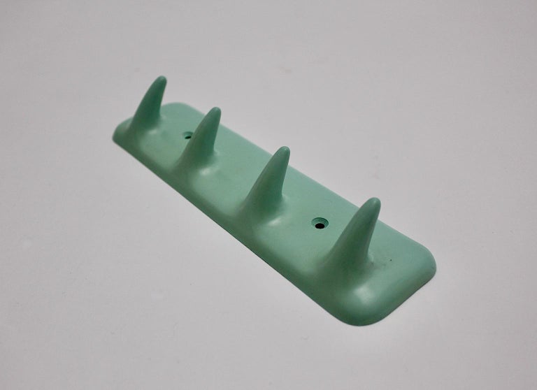Mid-Century Modern Green Turquoise Plastic Vintage Coat Rack, 1950s ...