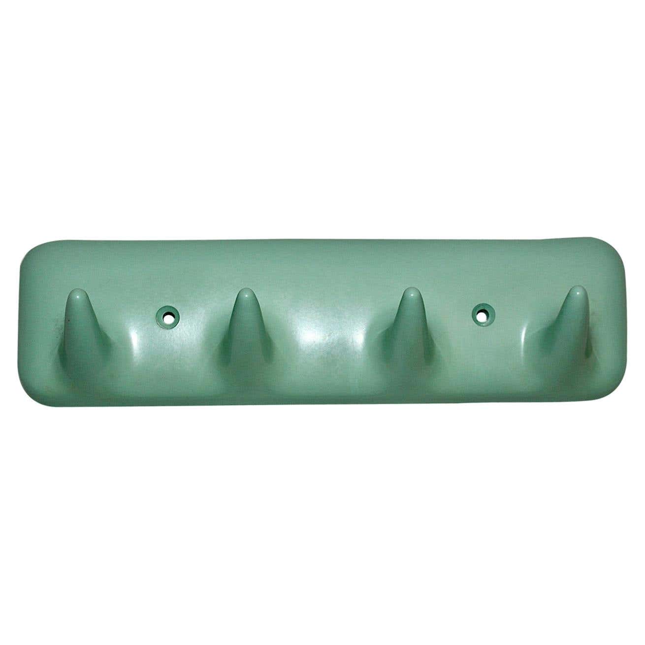 Mid-Century Modern Green Turquoise Plastic Vintage Coat Rack, 1950s ...