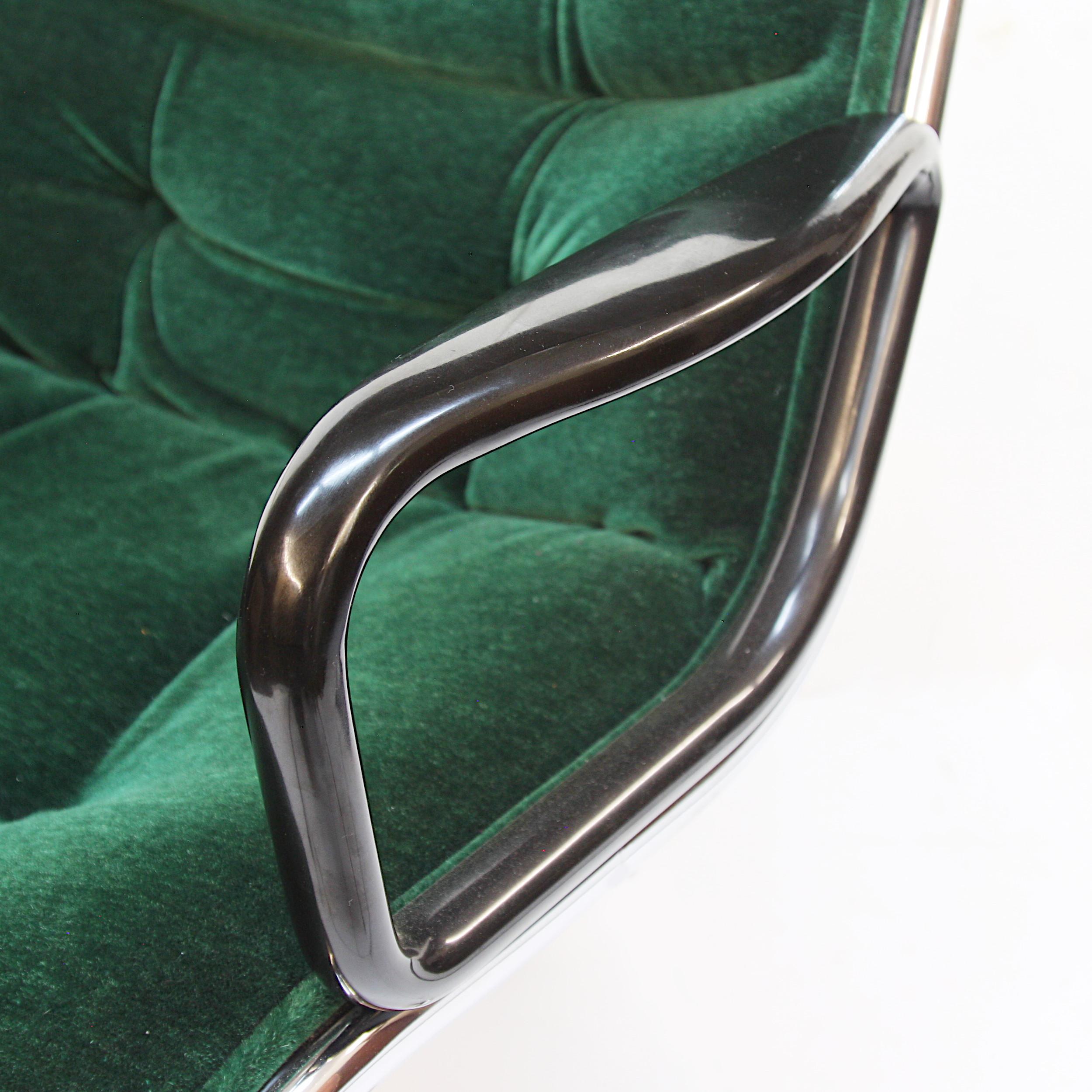 Late 20th Century Mid-Century Modern Green Velour Desk Chair by Charles Pollock for Knoll Studios