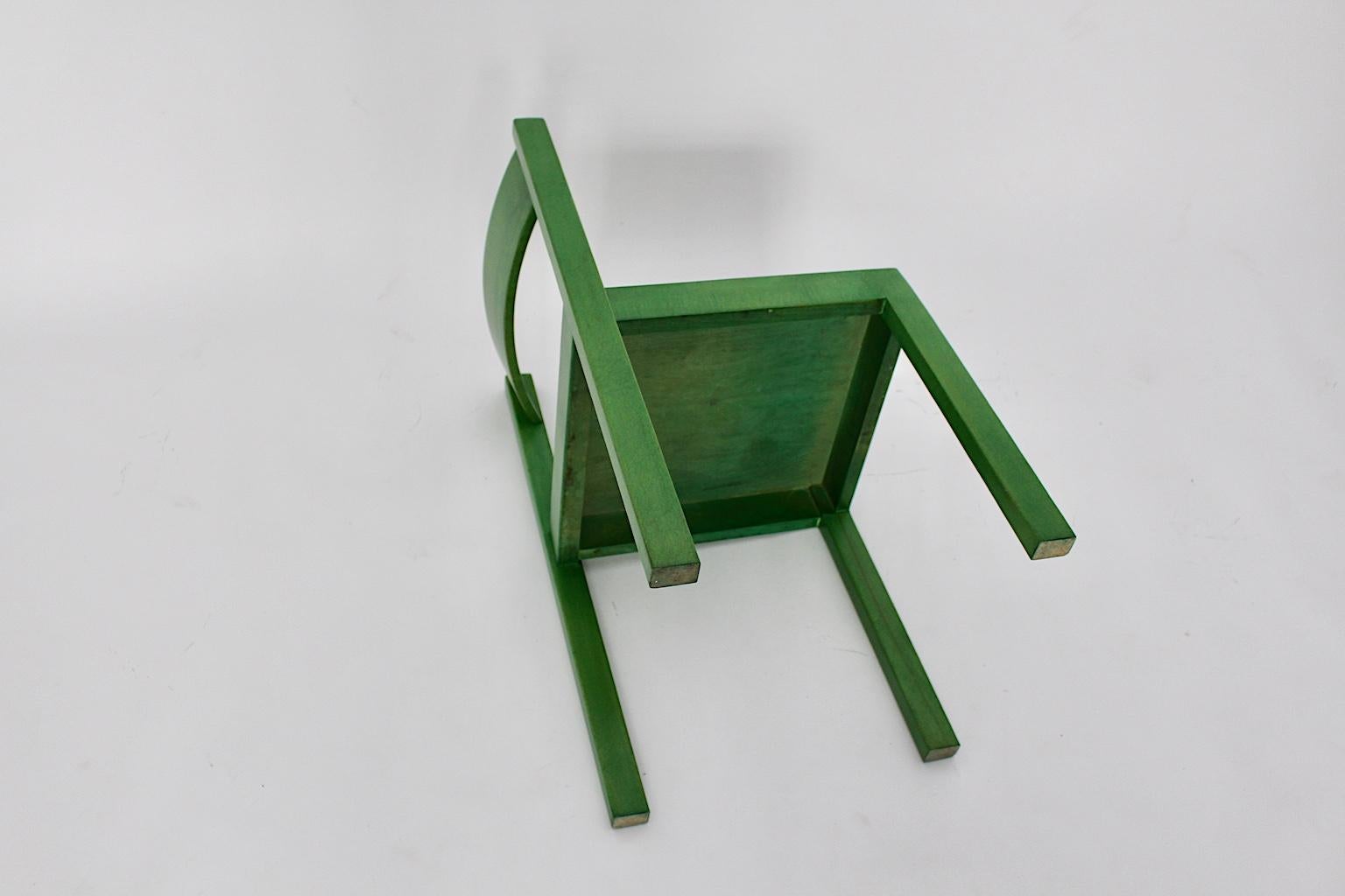 Mid-Century Modern Green Vintage Dining Chairs by Carl Auböck 1956 Vienna For Sale 6