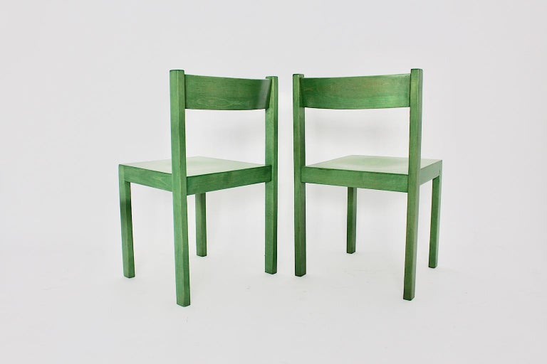 MidCentury Modern Green Vintage Dining Chairs by Carl Auböck 1956