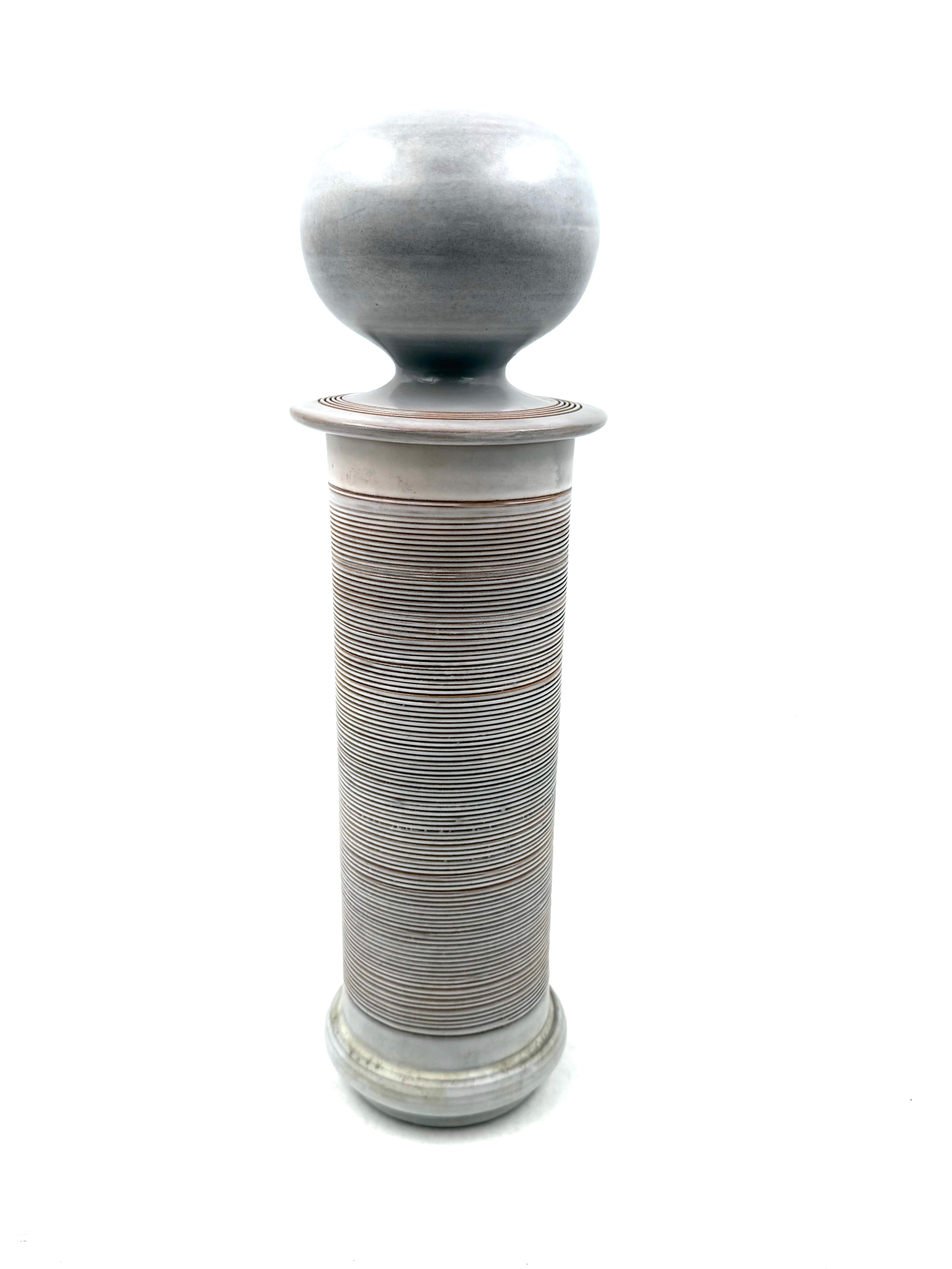 Moderne Steingutvase aus der Jahrhundertmitte, Franco Bucci Italien ca. 1970 im Angebot 6