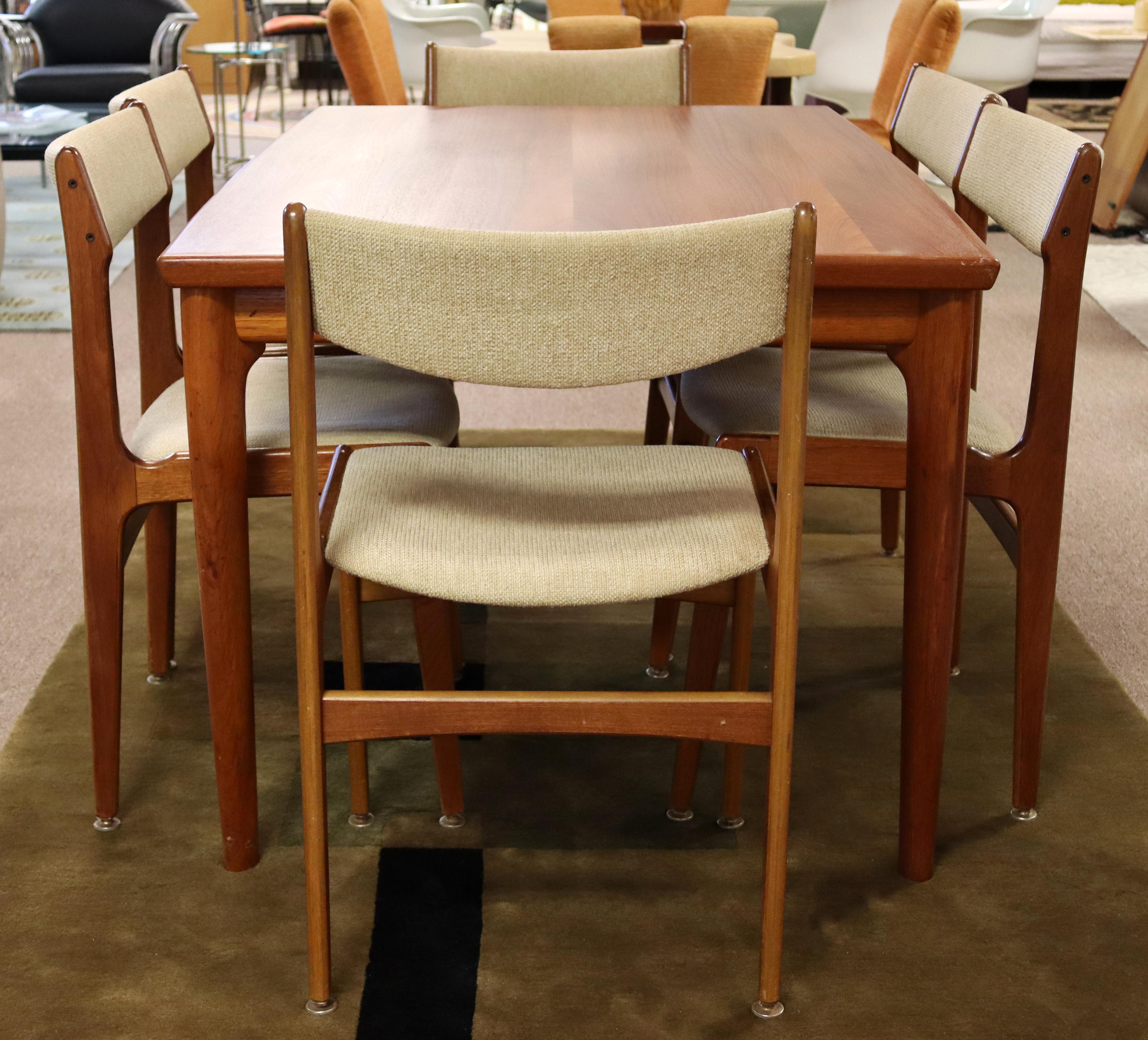Mid-Century Modern Grete Jalk Danish Teak Extendable Dining Table & 6 Chairs 1