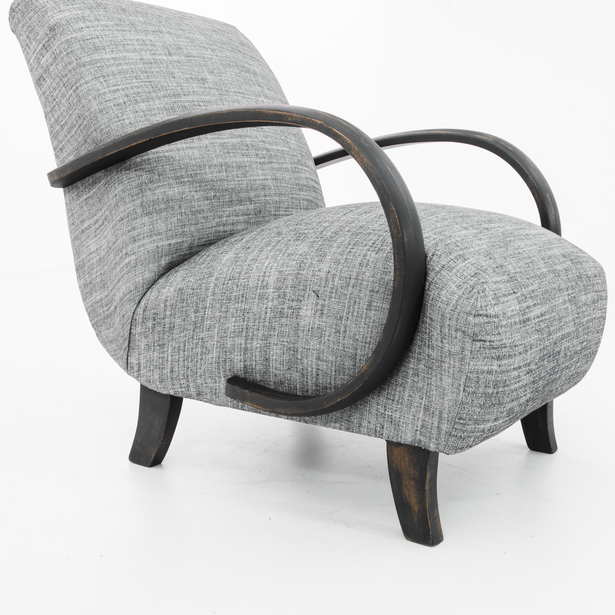 Mid-Century Modern Grey Armchair by J. Halabala  2