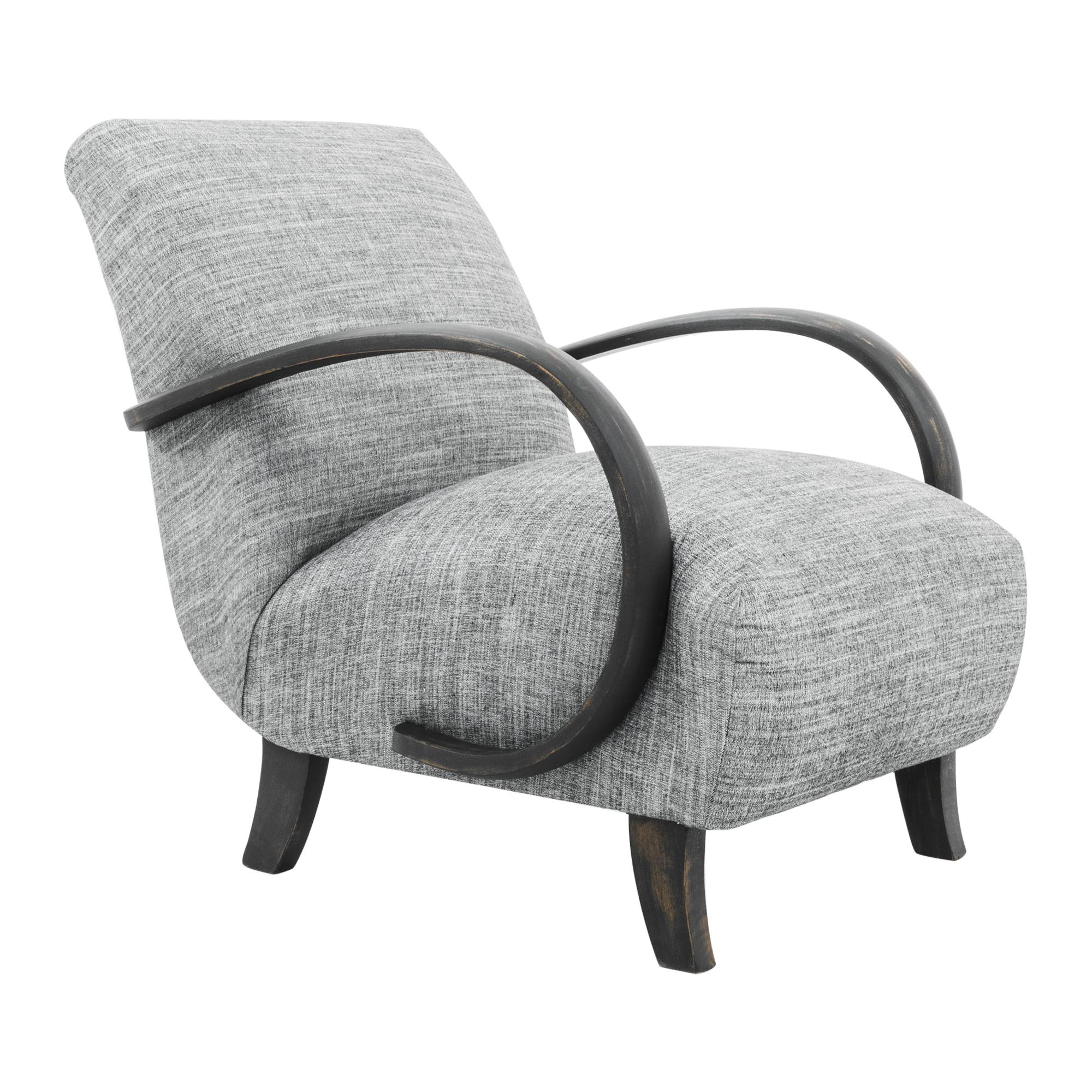 Mid-Century Modern Grey Armchair by J. Halabala 