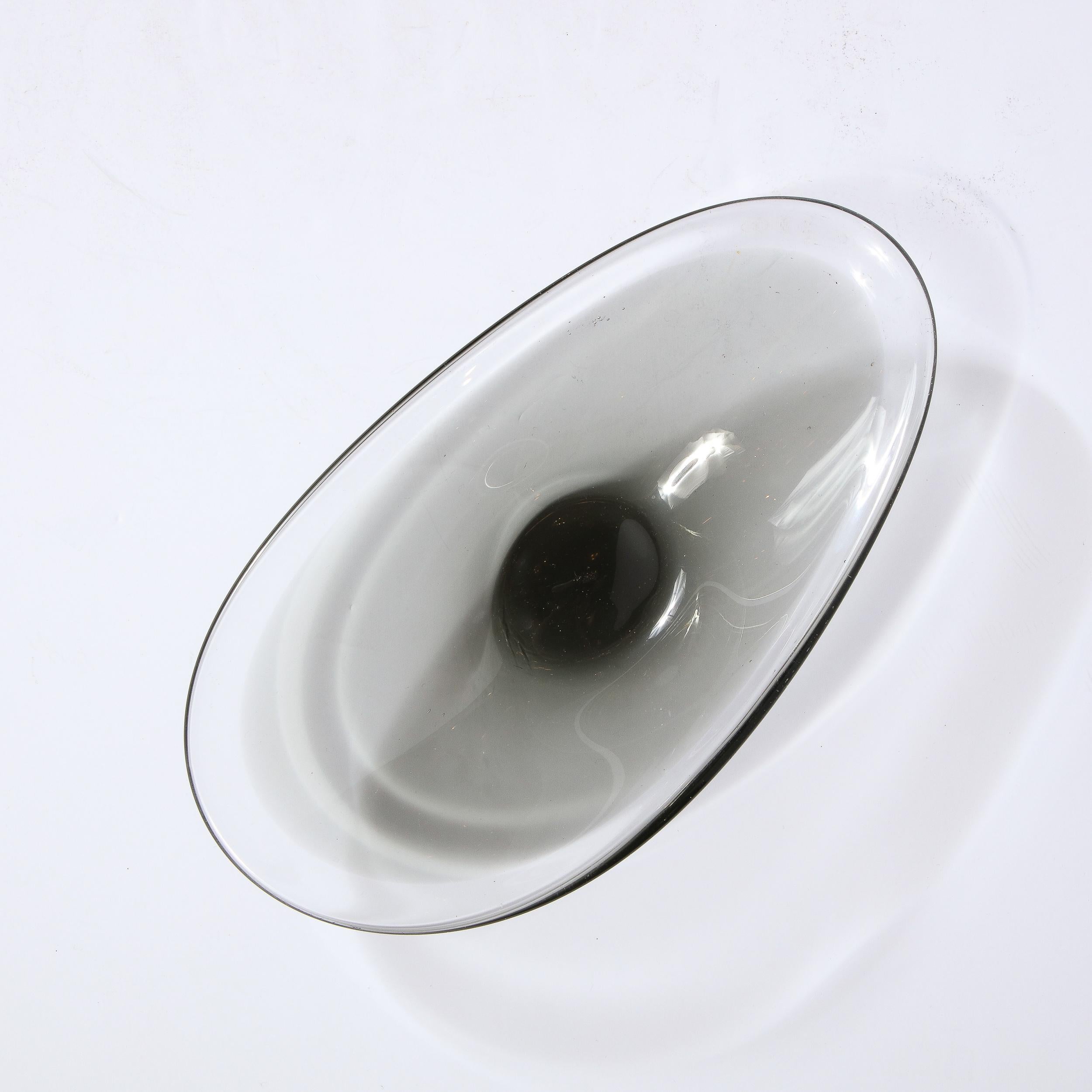 Mid-Century Modern Grey Holmegaard Art Glass Bowl 4