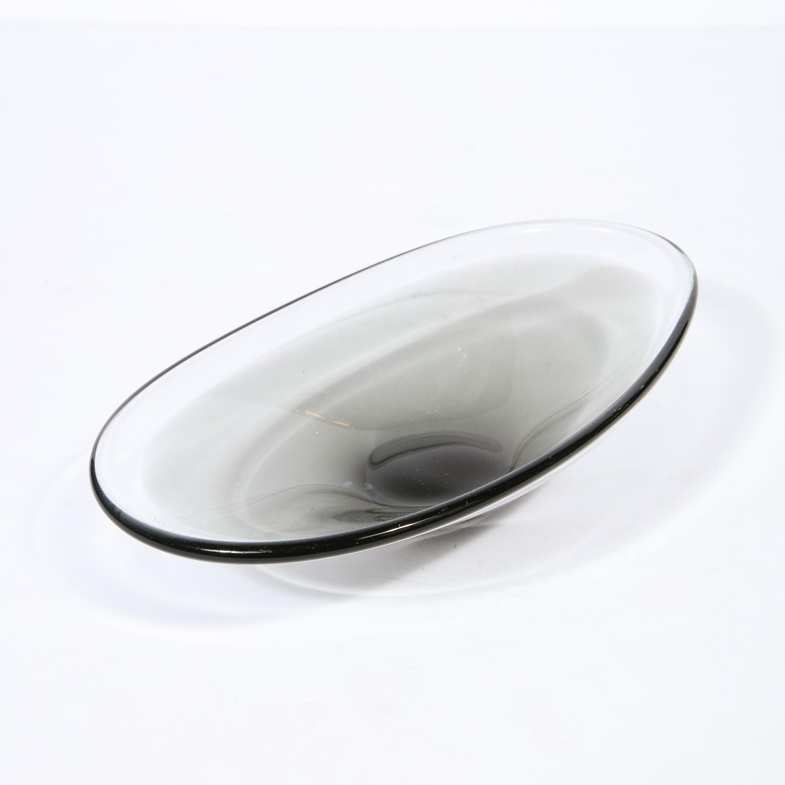 Mid-Century Modern Grey Holmegaard Art Glass Bowl In Excellent Condition In New York, NY