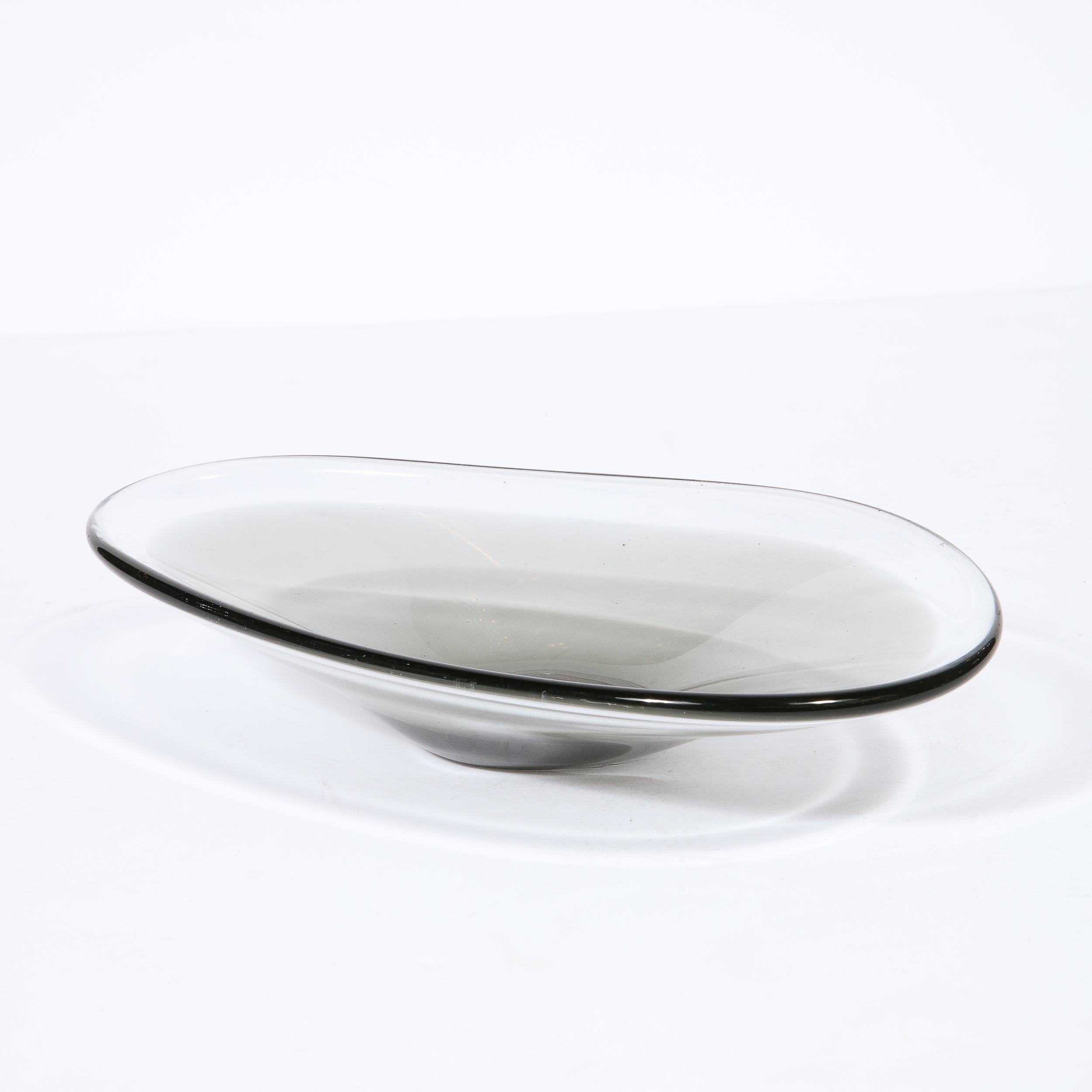 Mid-Century Modern Grey Holmegaard Art Glass Bowl 1