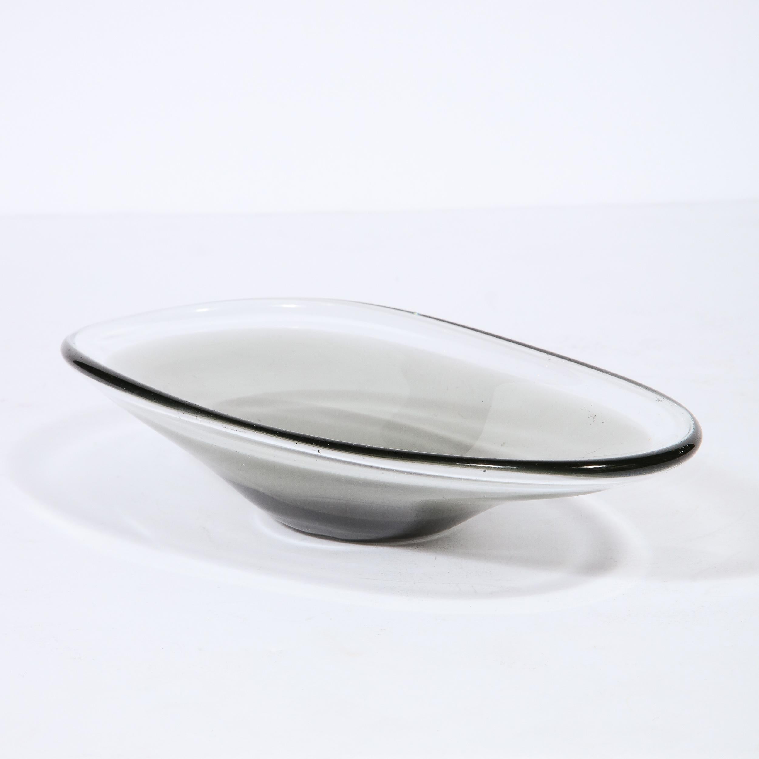 Mid-Century Modern Grey Holmegaard Art Glass Bowl 2