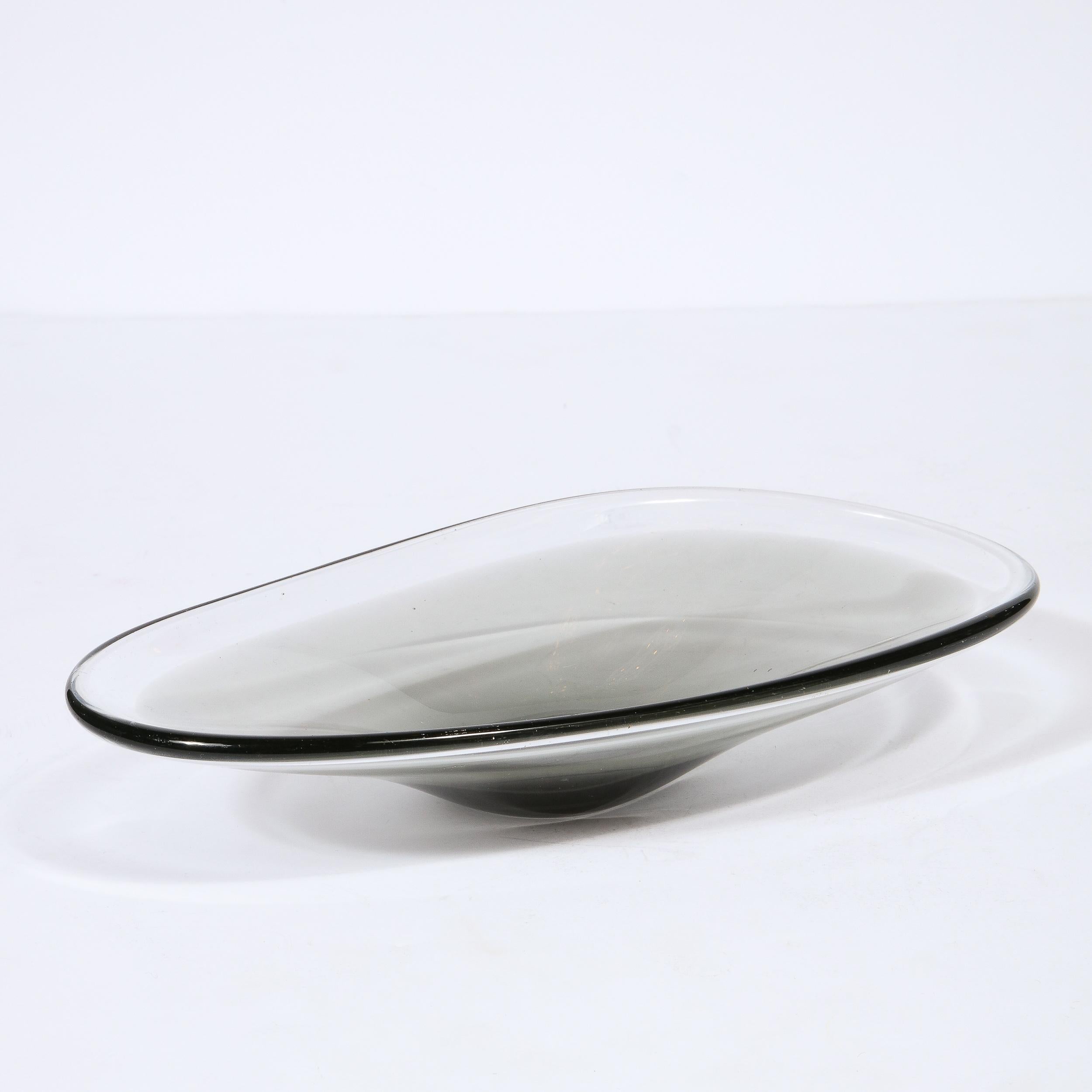 Mid-Century Modern Grey Holmegaard Art Glass Bowl 3