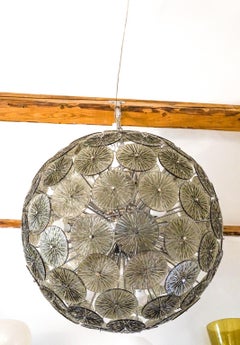 Moderner Dischi-Lüster aus grauem Muranoglas von Alberto Donà aus der Jahrhundertmitte, 1990er Jahre