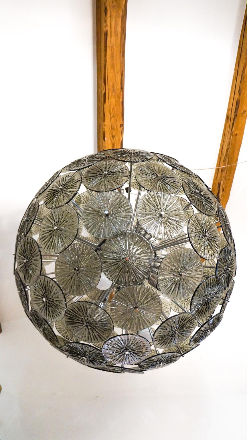 Moderner Dischi-Lüster aus grauem Muranoglas von Alberto Donà aus der Jahrhundertmitte:: 1990er Jahre im Angebot 3