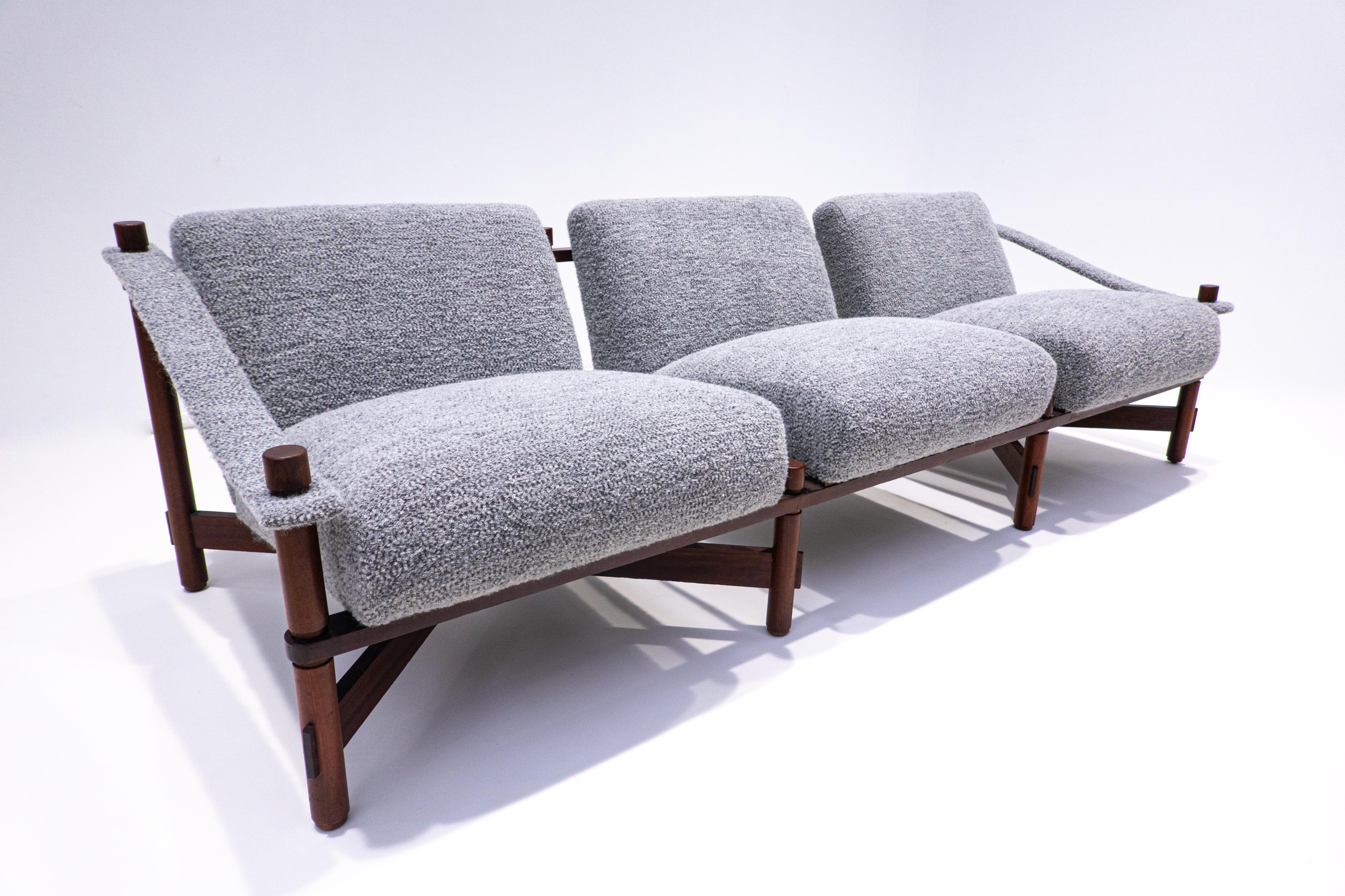 Italian Mid-Century Modern Grey Sofa by Raffaella Crespi, Italy, 1960s For Sale
