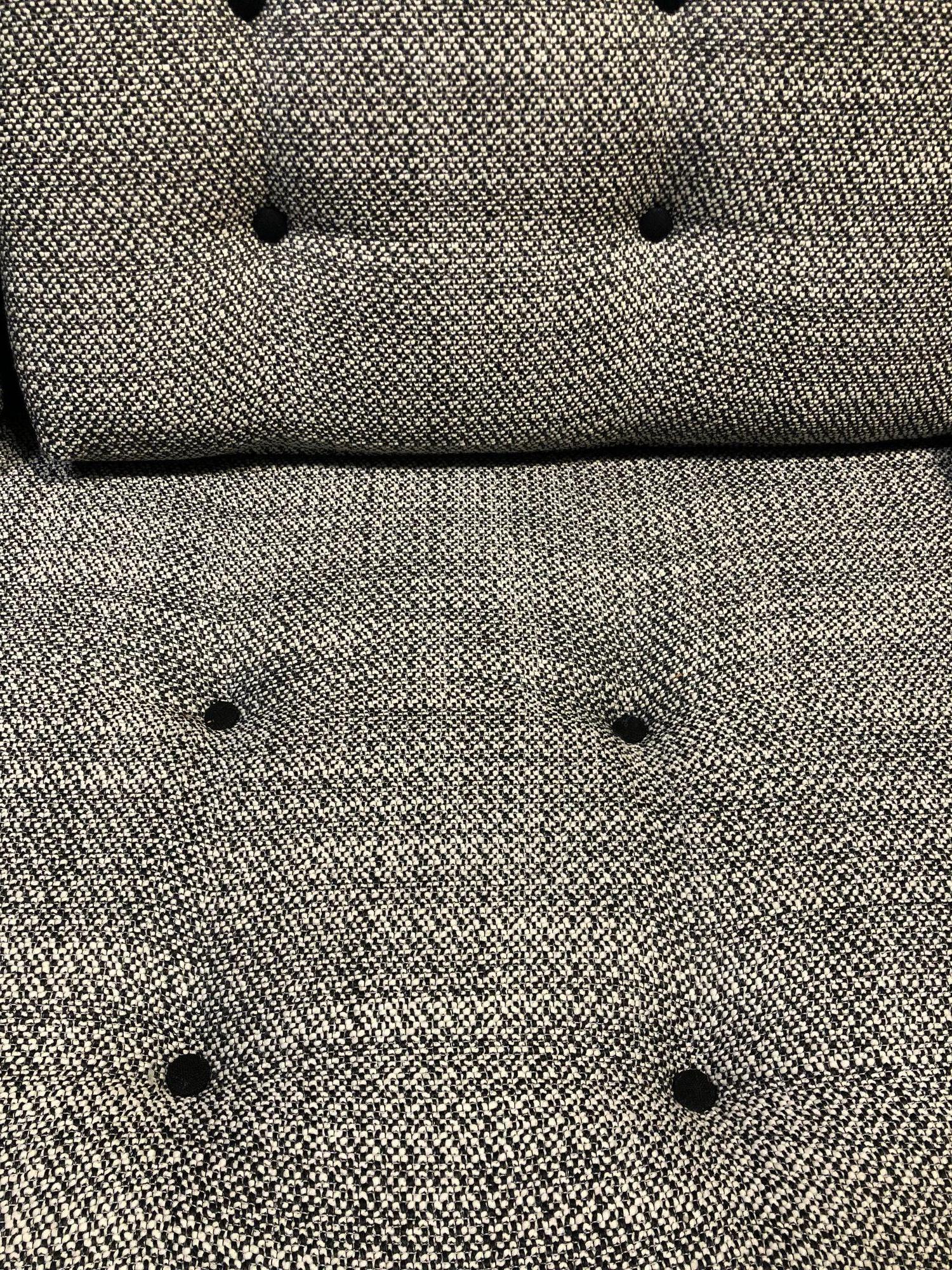 Mid-20th Century Mid Century Modern Grey Tweed and Walnut Pearsall Gondola Sofa
