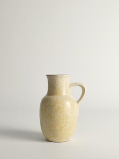 Mid-Century Modern Grey & Yellow Stoneware Vase with Handle by Strehla, Germany
