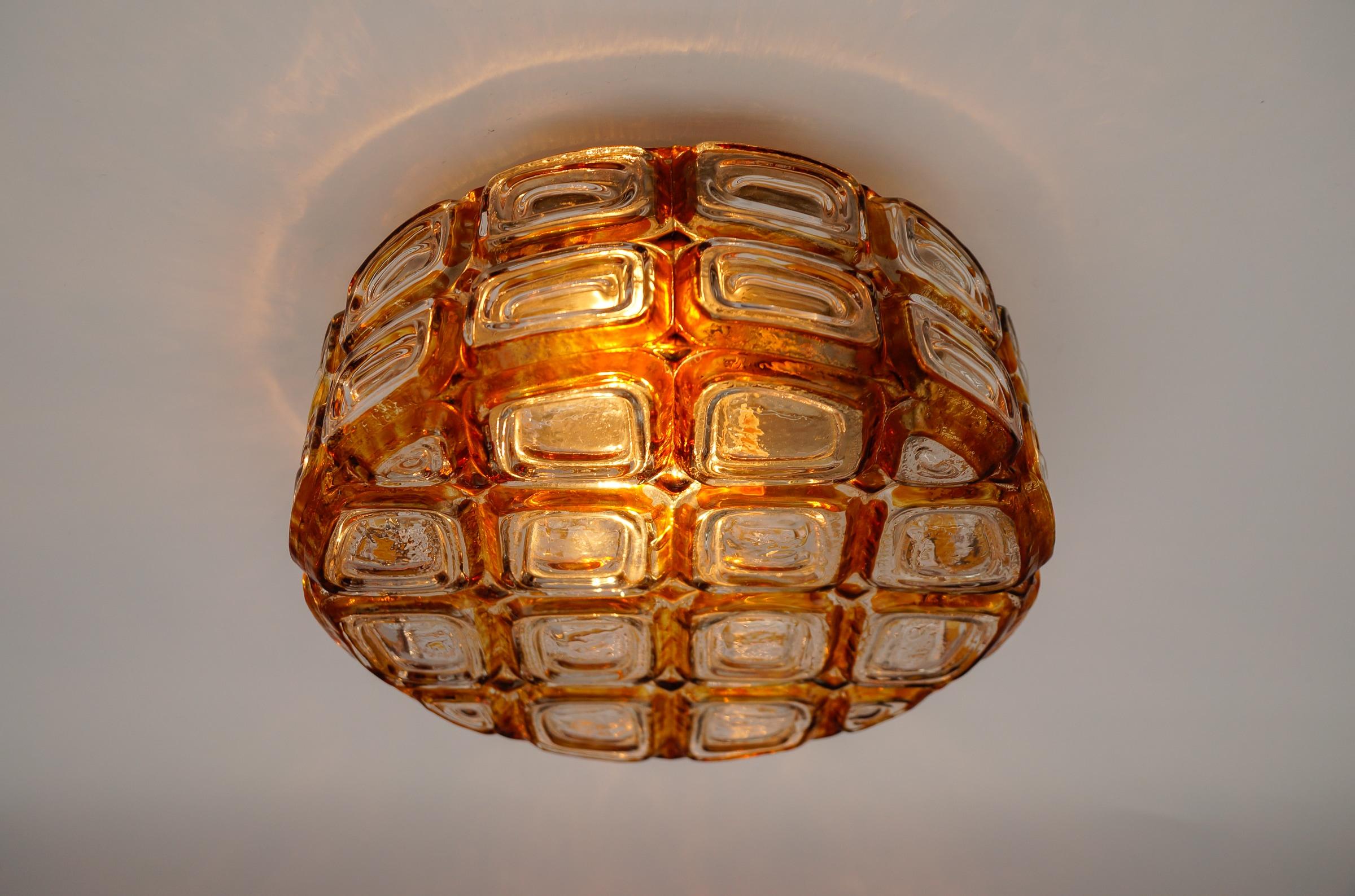 Mid-Century Modern Grid Glass Flush Mount, Deutschland 1960er Jahre im Angebot 4