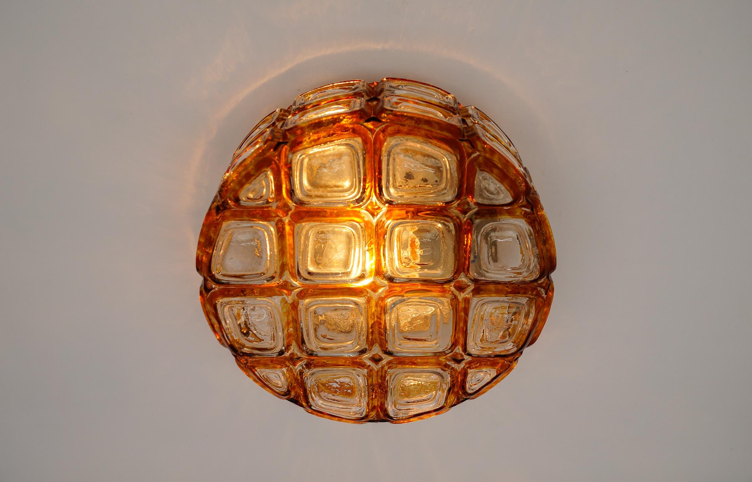 Mid-Century Modern Grid Glass Flush Mount, Deutschland 1960er Jahre im Angebot 6