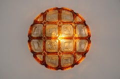 Mid-Century Modern Grid Glass Flush Mount, Germany 1960s