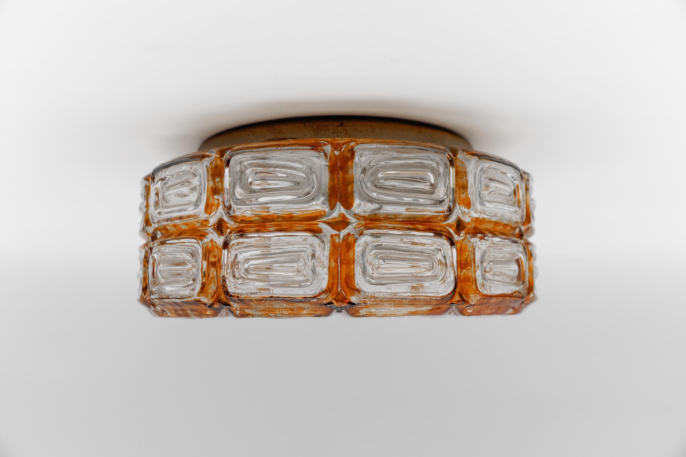 Mid-Century Modern Grid Glass Flush Mount, Deutschland 1960er Jahre (Moderne der Mitte des Jahrhunderts) im Angebot