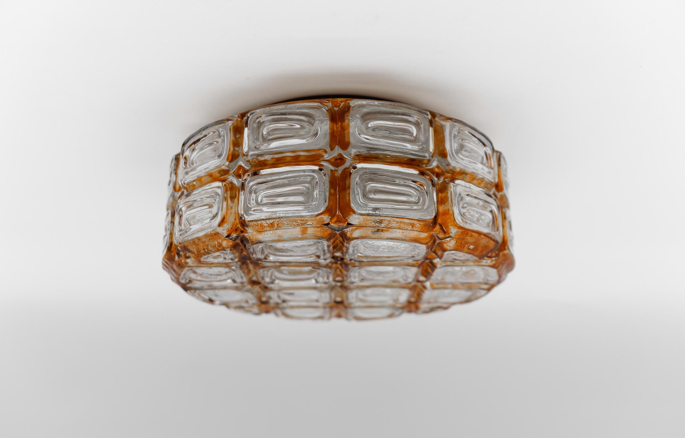 Mid-Century Modern Grid Glass Flush Mount, Deutschland 1960er Jahre (Mitte des 20. Jahrhunderts) im Angebot
