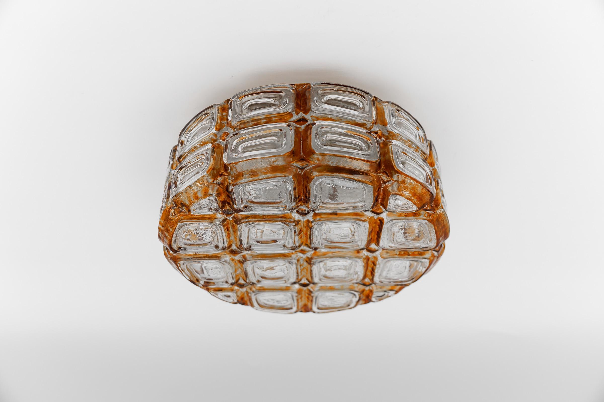 Mid-Century Modern Grid Glass Flush Mount, Deutschland 1960er Jahre im Angebot 1