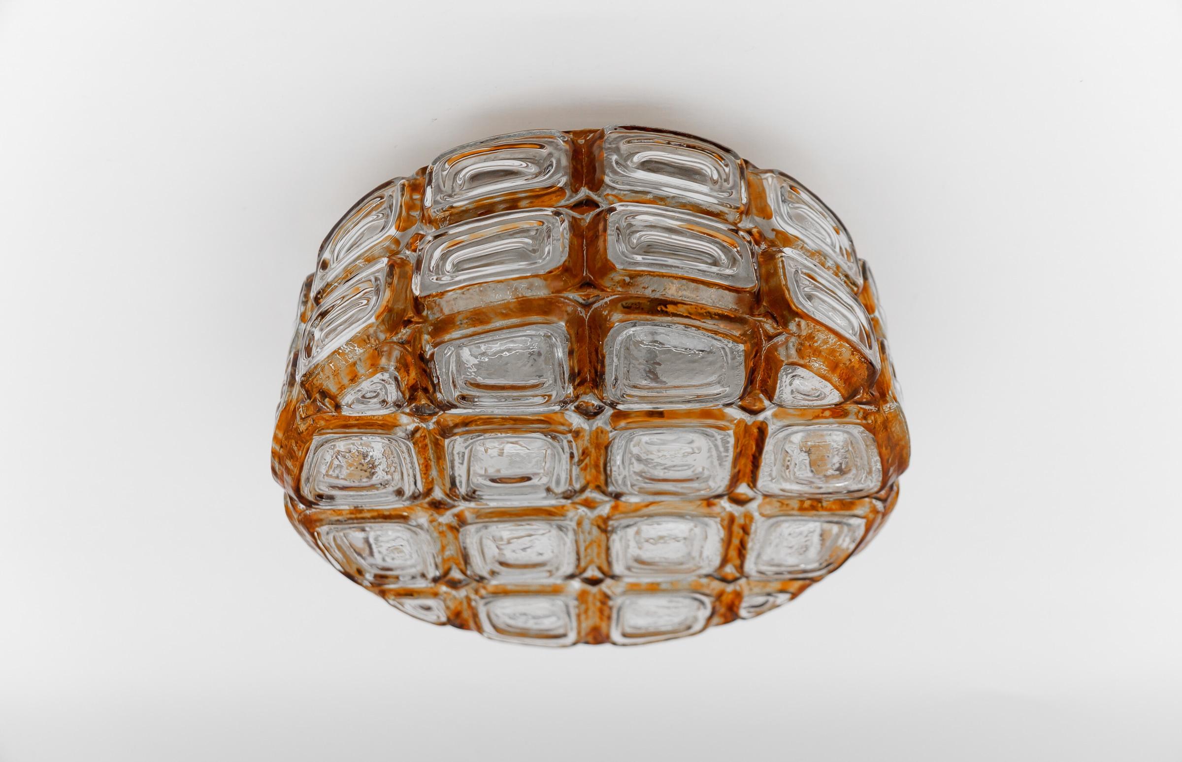 Mid-Century Modern Grid Glass Flush Mount, Deutschland 1960er Jahre im Angebot 3
