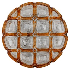 Mid-Century Modern Grid Glass Flush Mount, Deutschland 1960er Jahre