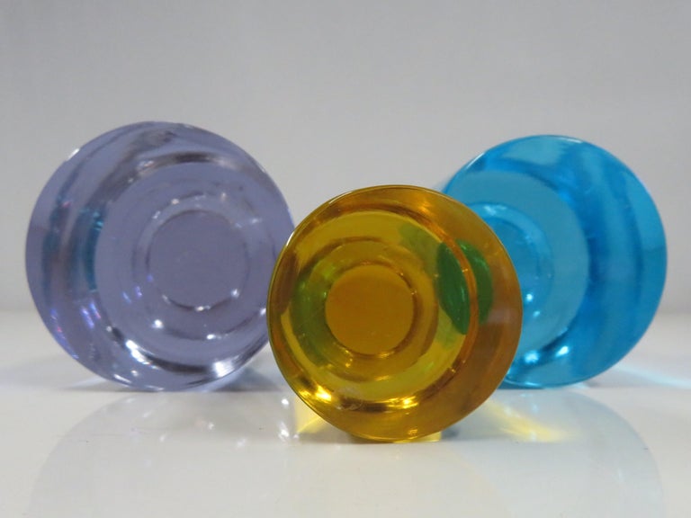 Mid-Century Modern Group of 5 Murano Colored Glass Paperweights 1950s Italy For Sale 5