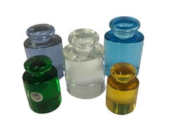 Gruppo di 5 fermacarte in vetro colorato di Murano del 1950, Italia