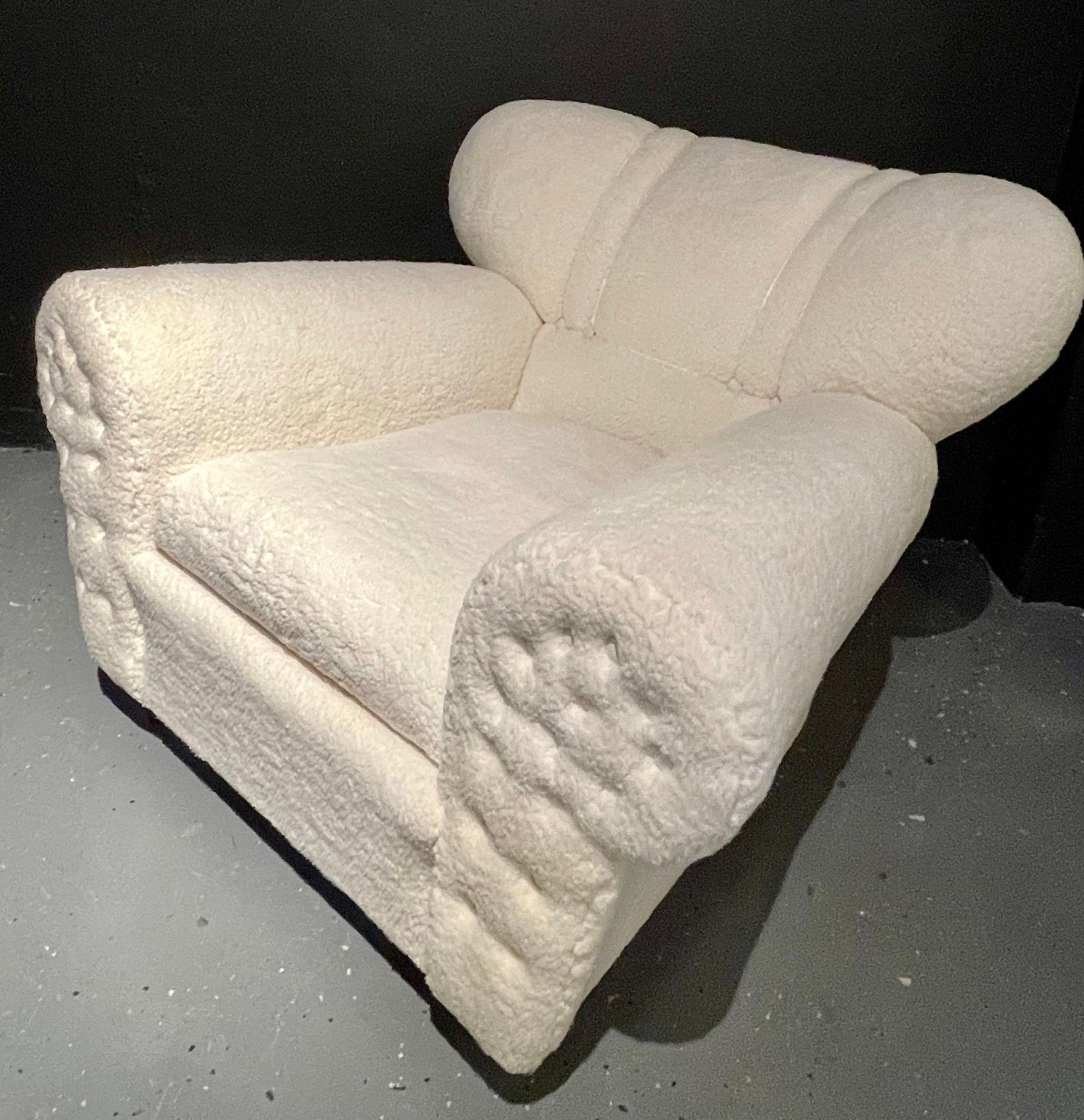 Mid-20th Century Mid-Century Modern Guglielmo Ulrich Lounge Chairs a Pair, Plush Sherpa Design