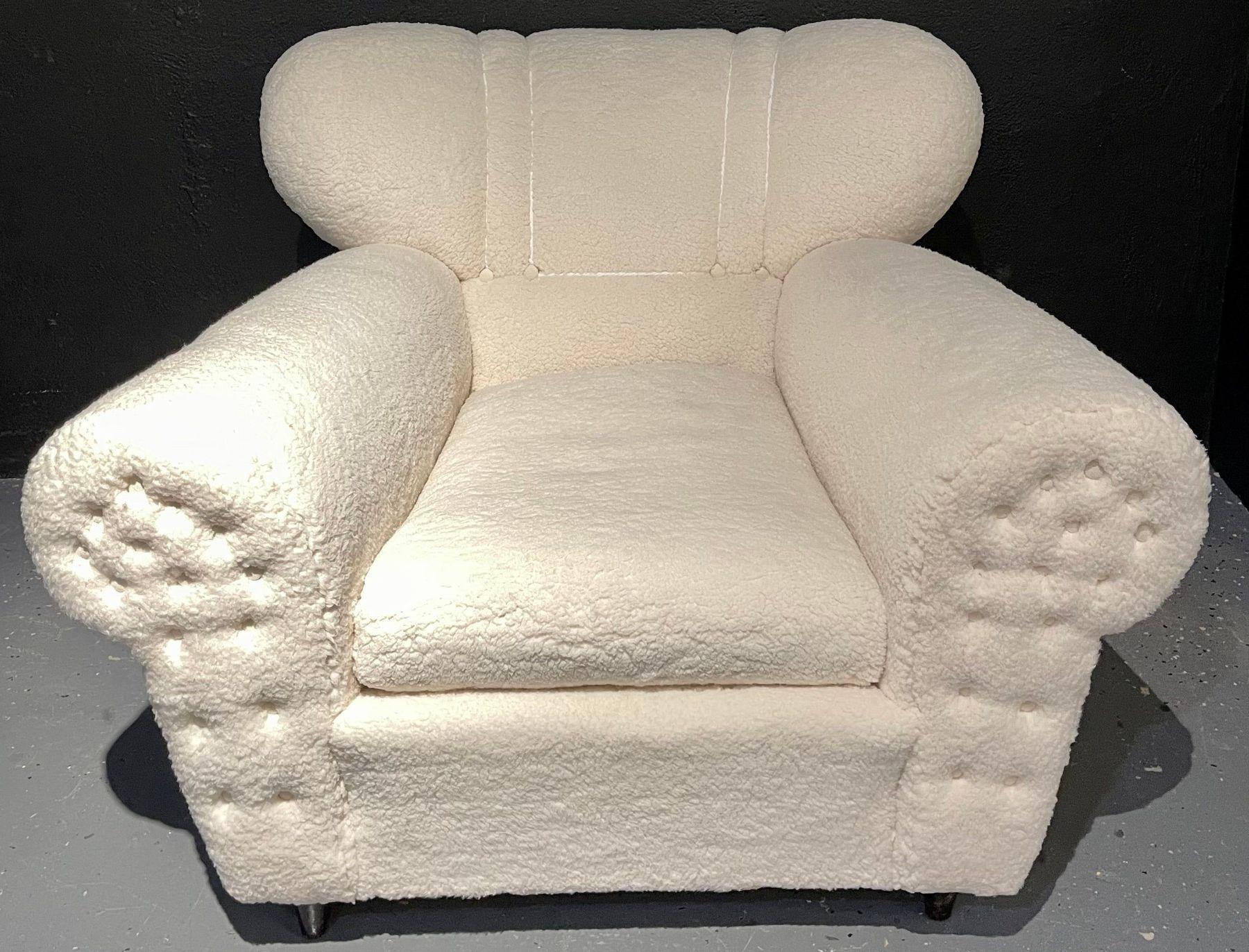 Mid-Century Modern Guglielmo Ulrich Lounge Chairs a Pair, Plush Sherpa Design 2