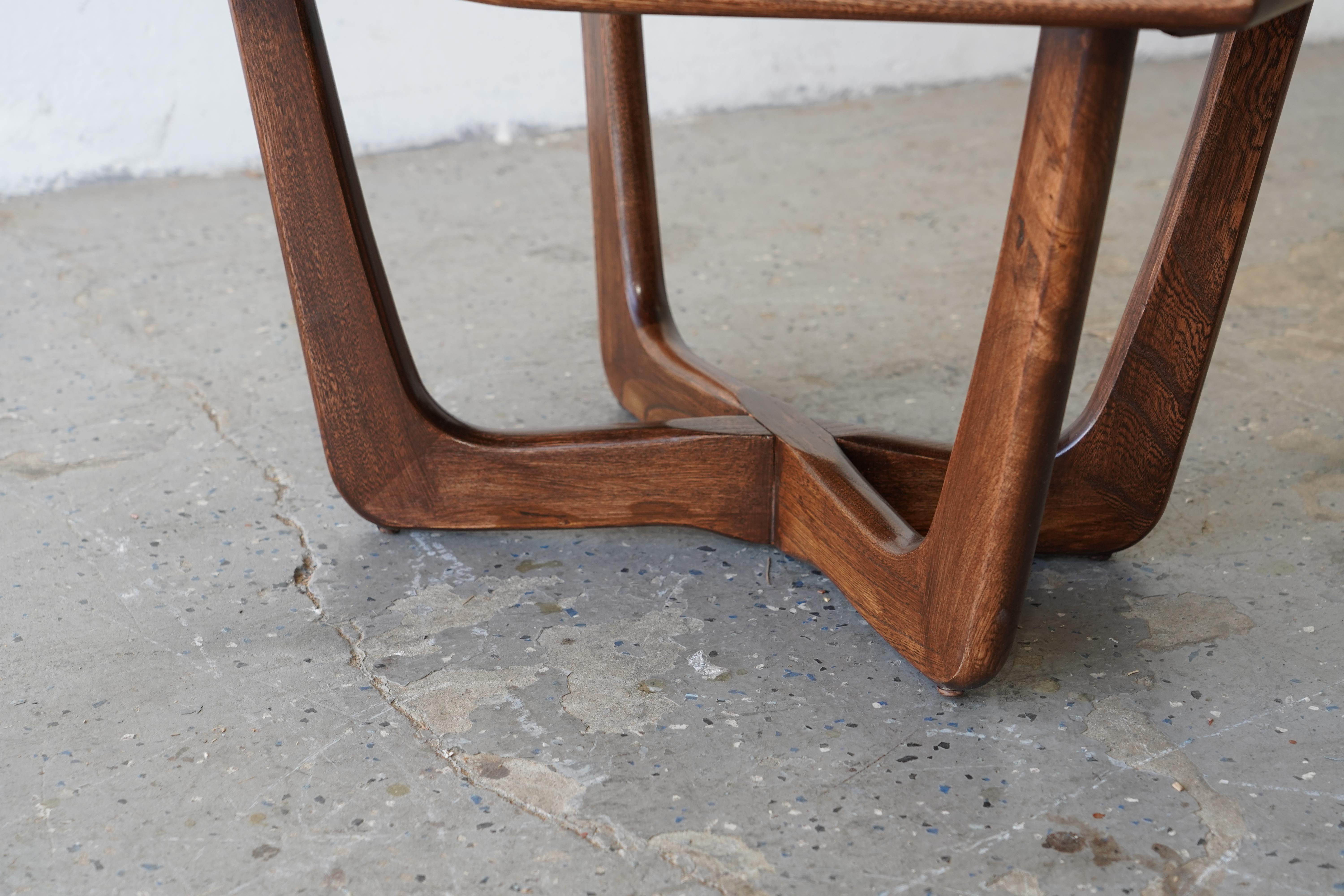 Walnut Mid-Century Modern Guitar Pick Side Table by Koehler Pearsall style