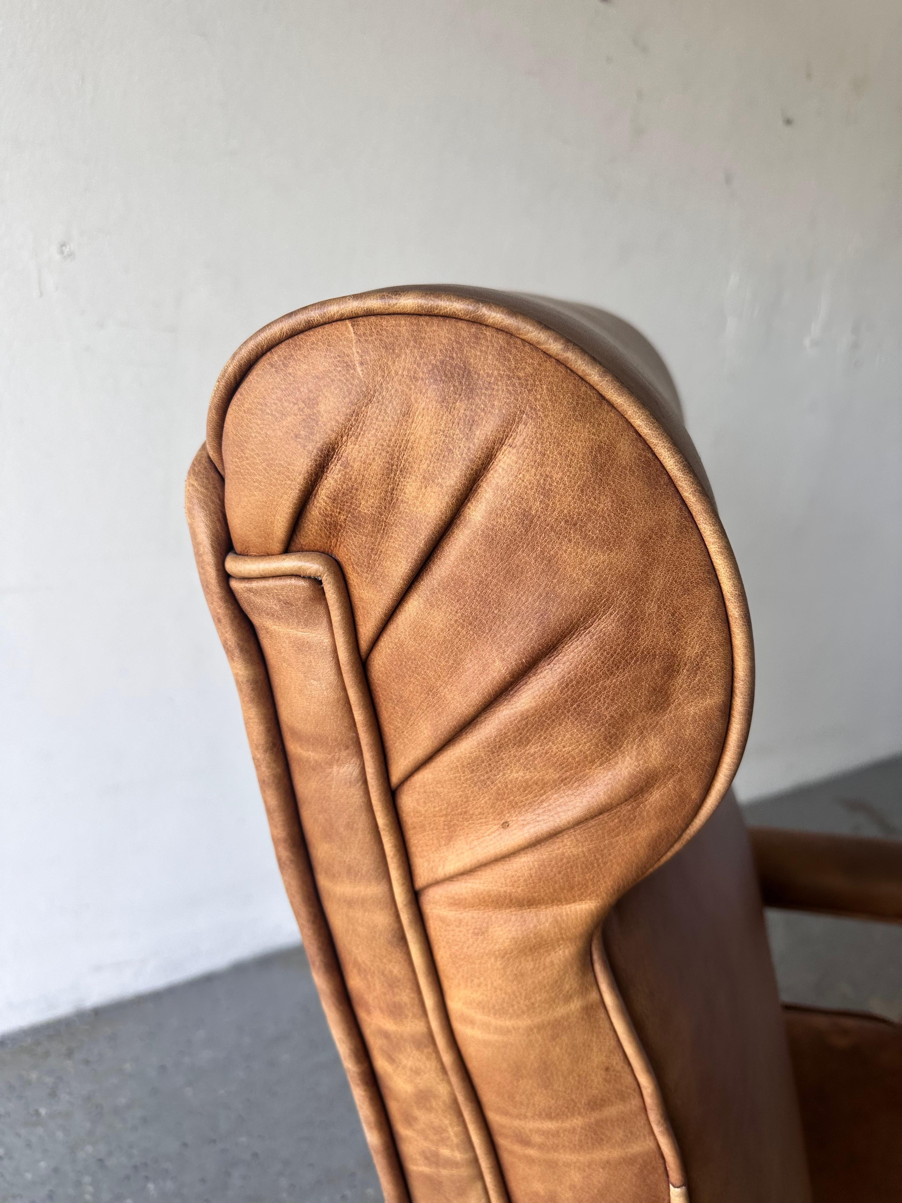 Sedia direzionale Gunlocke di metà secolo in pelle originale, USA, anni '60 in vendita 5